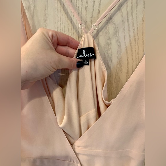 Lulus Here's to Us Blush Pink High-Low Wrap Dress Size Large - Picture 7 of 10